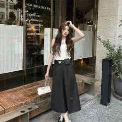 Premium Prada Rock Schwarz Logo Luxus