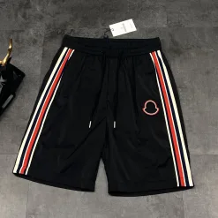 Luxus Moncler Shorts Schwarz Seide Atmungsaktiv Stil