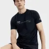 Hochwertiger Fila Kurzarm-Lässiger Stil aus schwarzer Baumwolle
