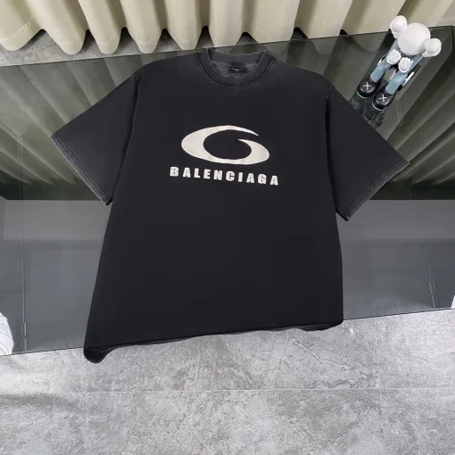 Meistverkaufte Balenciaga Kurzarm Schwarz Baumwolle Klassisch Luxus
