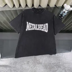 Meistverkaufte Balenciaga Kurzarm Schwarz Baumwolle gewaschen Stil