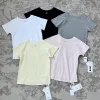 Hochwertiger Lululemon Kurzarm Schwarzer Strick Casual Style