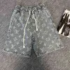 Hochwertige Louis Vuitton Shorts im grauen Denim-Logo-Stil