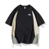 Hochwertiger The North Face Kurzarm-Pullover im Patchwork-Stil aus schwarzer Baumwolle