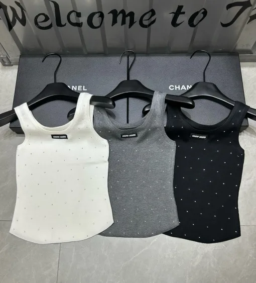 Hochwertige Miu Miu Weste Sky Knit Logo Luxus