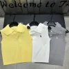Luxus-Weste von Ralph Lauren im gelben Strick-Stil mit Stickerei