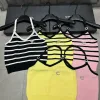 Bestseller Chanel Weste Schwarz Strick Gestreift Luxus