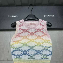 Hochwertige Celine Weste Strick Jacquard Luxus