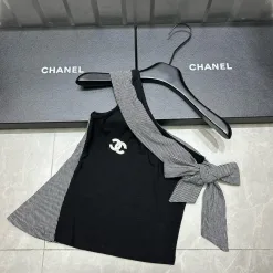 Bestseller Chanel Weste Schwarz Strick Gestreift Luxus