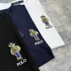 Hochwertige Ralph Lauren Kurzarm-Kollektion aus schwarzer Baumwolle mit Stickerei