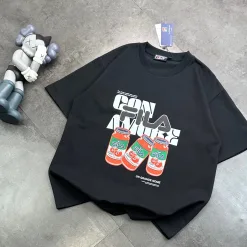 Luxuriöses Fila Kurzarmhemd, schwarze Logo-Kollektion