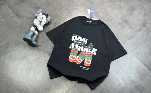 Luxuriöses Fila Kurzarmhemd, schwarze Logo-Kollektion