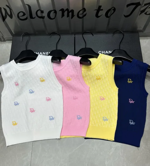 Premium Dior Weste Weißer Strick Jacquard Luxus