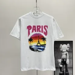 Bestseller Balenciaga Kurzarm Baumwolle Print Luxus
