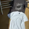 Premium Lululemon Kurzarm Grau Baumwolle Druck Luxus