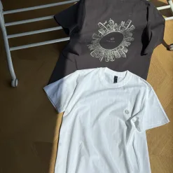 Premium Lululemon Kurzarm Grau Baumwolle Druck Luxus
