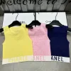 Luxus Chanel Weste Gelb Strick Jacquard Stil