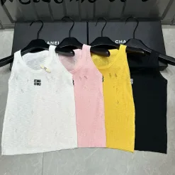 Premium Miu Miu Weste Weiß Strick Bestickt Luxus