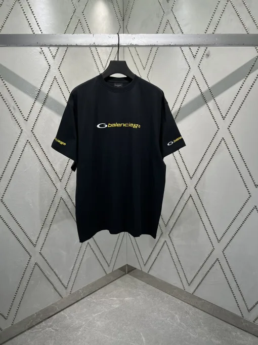 Premium Qualität Balenciaga Kurzarm Gelb Baumwolle Klassischer Stil