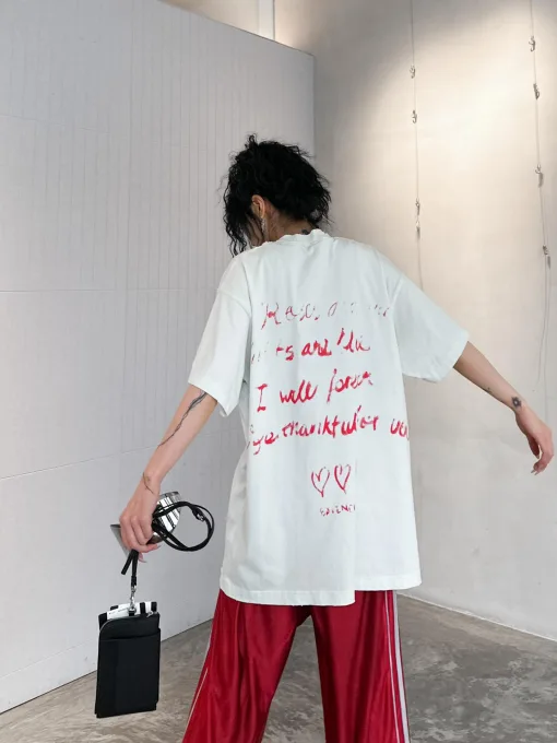 Luxuriöses Balenciaga T-Shirt aus weißer, atmungsaktiver Baumwolle