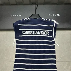 Premium Dior Weste Blaue Jacquard-Strickkollektion