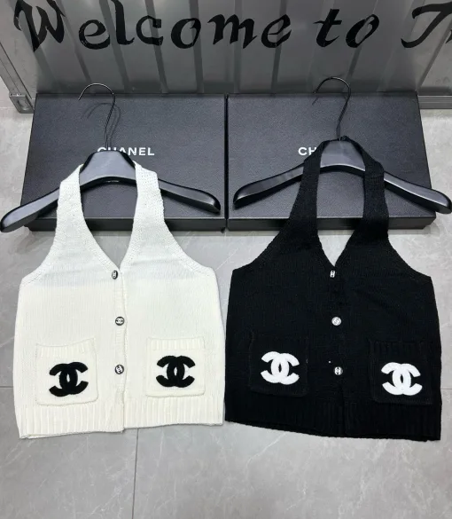 Bestseller Chanel Weste Weiß Strick Stickerei Luxus