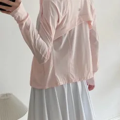 Hochwertige Sonnenschutzkleidung von Lululemon, weiße, atmungsaktive Seidenkollektion