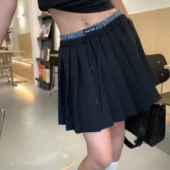 Bestseller Miu Miu Faltenrock Blauer Stil