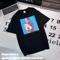 Bestseller Supreme Kurzarm Schwarz Logo Luxus