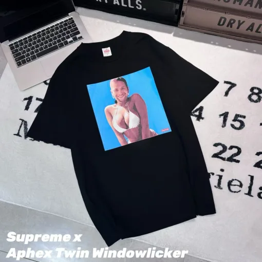 Bestseller Supreme Kurzarm Schwarz Logo Luxus
