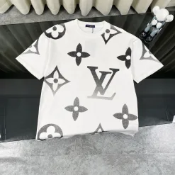 Bestseller Louis Vuitton Kurzarmhemd Weiß Baumwolle Klassischer Stil