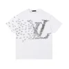 Luxus Louis Vuitton Kurzarm Schwarz Wildleder Druck Luxus