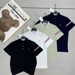 Luxuriöse Thom Browne Kurzarm-Freizeitkollektion aus roter Baumwolle