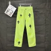 Premium Chrome Hearts Jeans Grün Washed Luxus