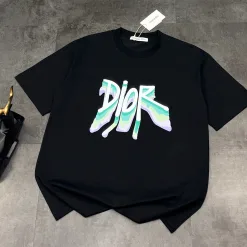 Luxus Dior Kurzarm Schwarz Farbverlauf Luxus