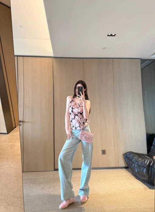 Chanel Weste in Premiumqualität im Pink-Print-Stil