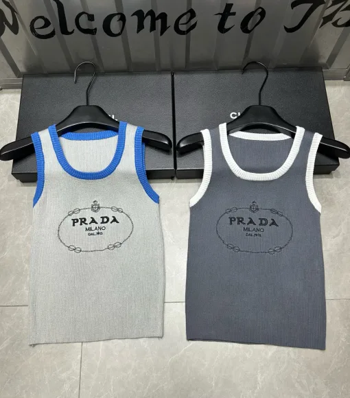 Hochwertige Prada-Weste in Blau mit Logo