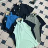 Premium Descente Poloshirt Schwarz Denim Patchwork Luxus