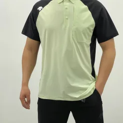 Bestseller Descente Poloshirt Schwarz Denim Patchwork Luxus