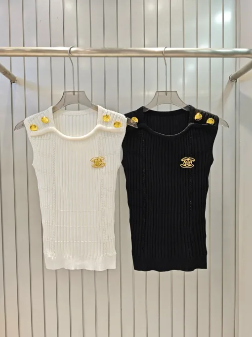 Bestseller Chanel Weste Gold Strick Luxus