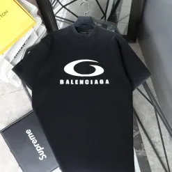 Bestseller Balenciaga Kurzarm Schwarz Baumwolle Classic Kollektion