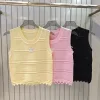 Meistverkaufte Chanel Weste Gelb Strick Bestickt Stil