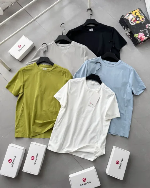 Premium Lululemon T-Shirt Schwarz Strick Atmungsaktiv Luxus
