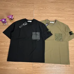 Bestseller Stone Island Kurzarm-Schwarzes Nylon Classic Collection