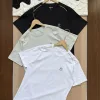 Hochwertiges Express-Kurzarm-Shirt aus schwarzer Baumwolle mit Stickerei