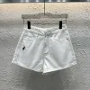Premium Ralph Lauren Shorts im bestickten Stil aus weißem Denim