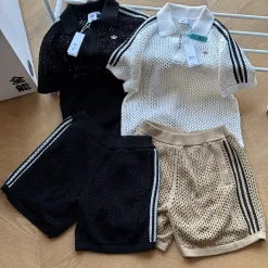 Premium Adidas Kurzarmshirts Schwarze Baumwolle Logo Kollektion