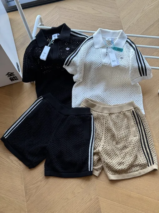 Premium Adidas Kurzarmshirts Schwarze Baumwolle Logo Kollektion