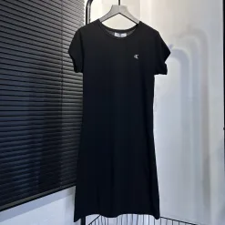 Luxus Calvin Klein Kurzarm Schwarz Bestickter Stil
