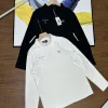 Premium Fila Langarmshirt aus schwarzer Baumwolle mit Logo-Kollektion